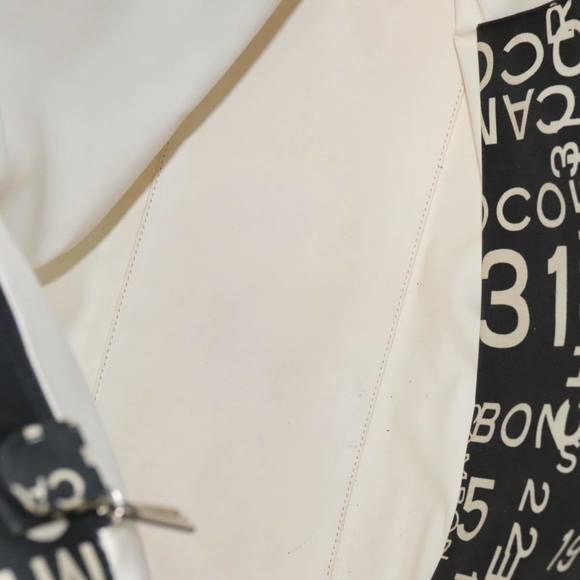 CHANEL Chain Bycy Tote Bag Canvas Plastic Black Clear Silver CC Auth am7247 - Picture 10 of 16